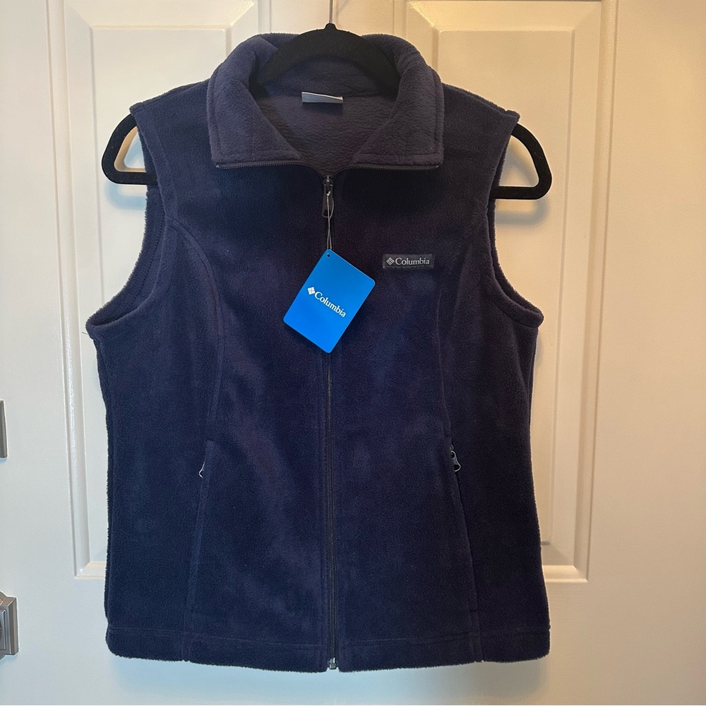 Columbia Benton Springs Dark Blue Fleece Vest, Women’s Size M